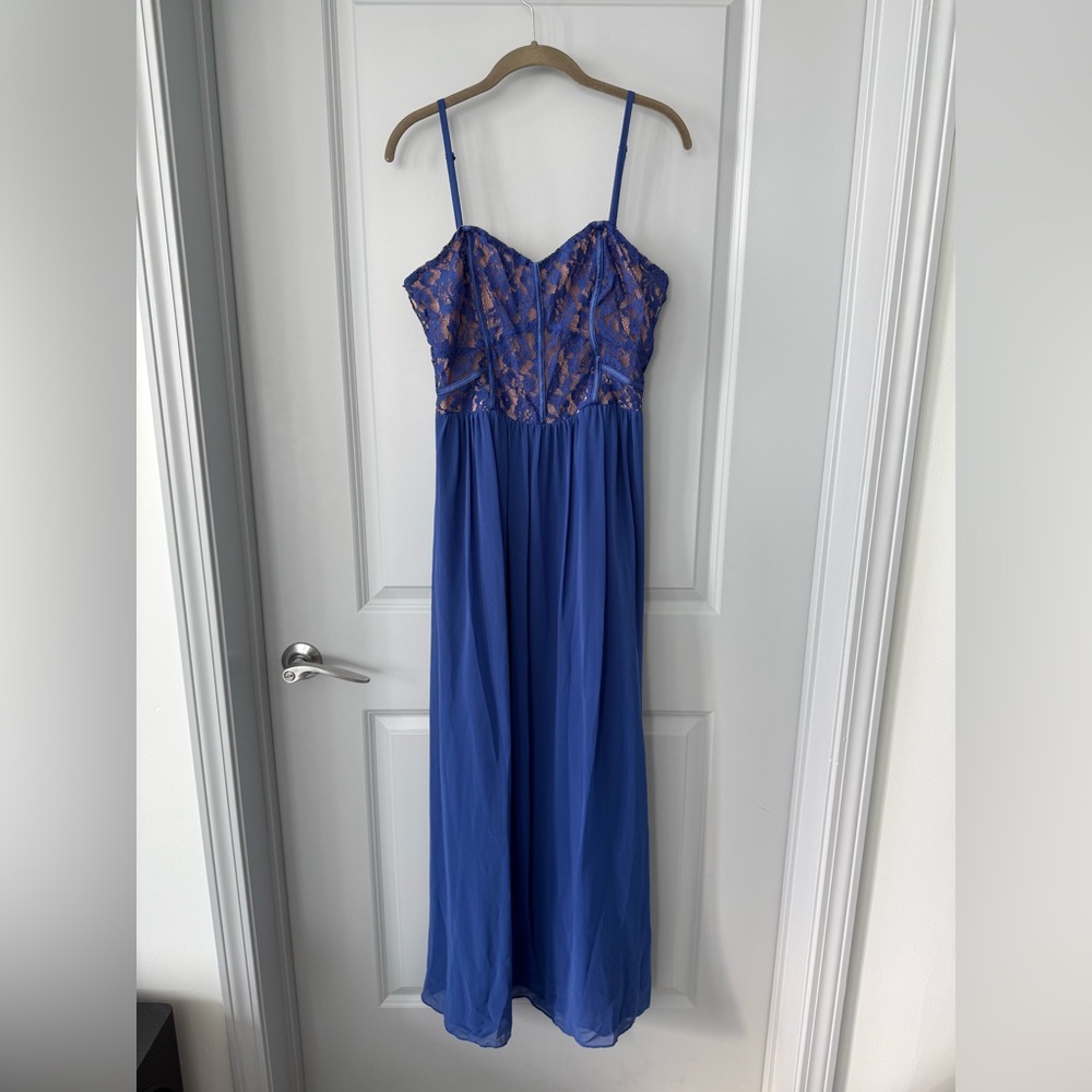 ASOS Oasis Lace Maxi Dress / Prom Dress - Blue
